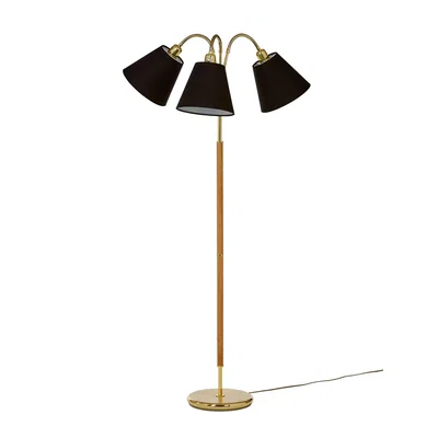 G 827 Tullgarn golvlampa 3L mässing/ek